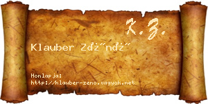 Klauber Zénó névjegykártya